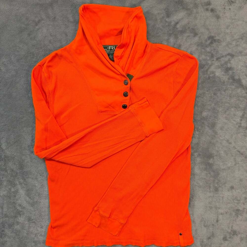 XL Lauren Ralph Lauren Active Thermal Pullover Size XL Orange Cowl Neck